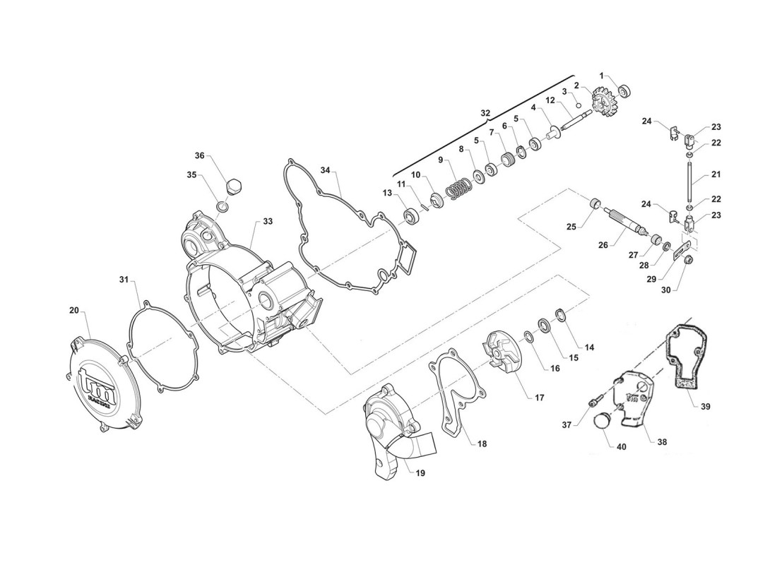 Tapa de embrague / Bomba de agua / Válvula de potencia