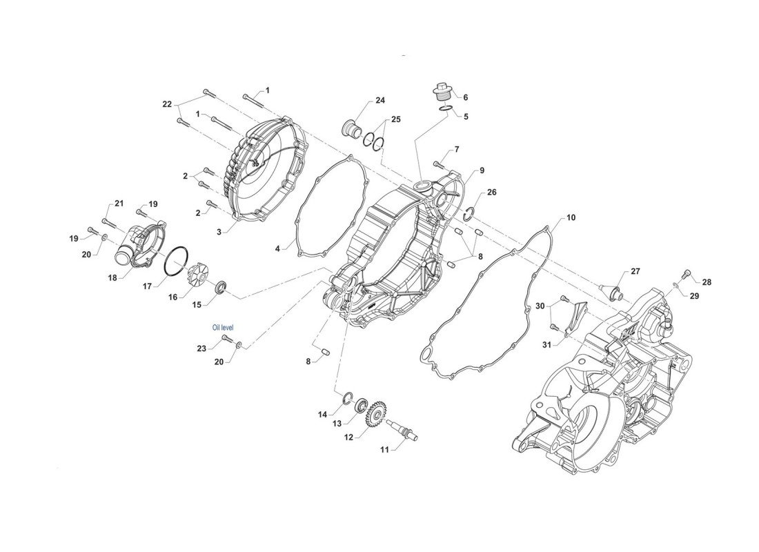 Tapa del embrague / Bomba de agua