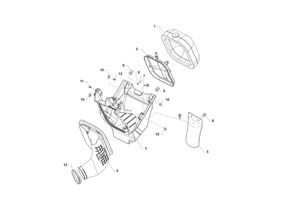 Caja del filtro de aire (carburador)