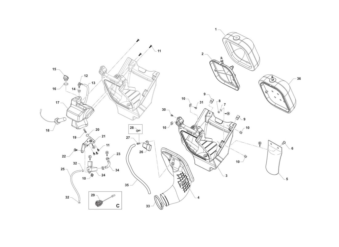 Caja de filtro de aire (Fi) (END)