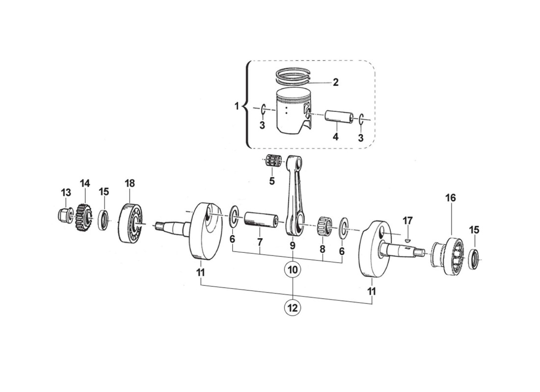 Cigüeñal / Pistón 144cc MX