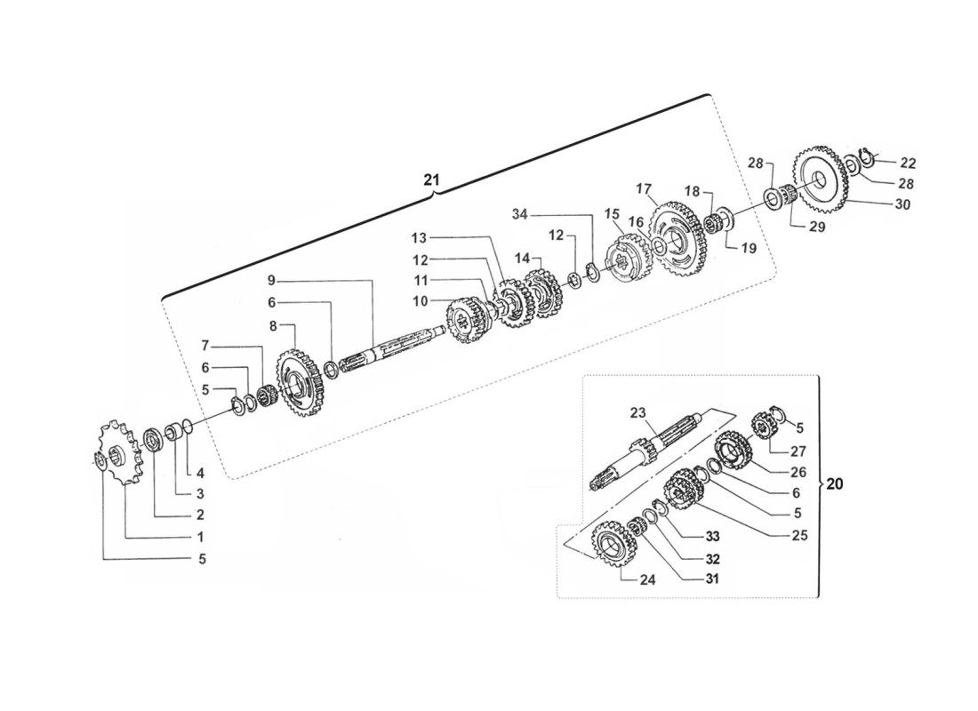 Horquillas de engranaje 6s MX