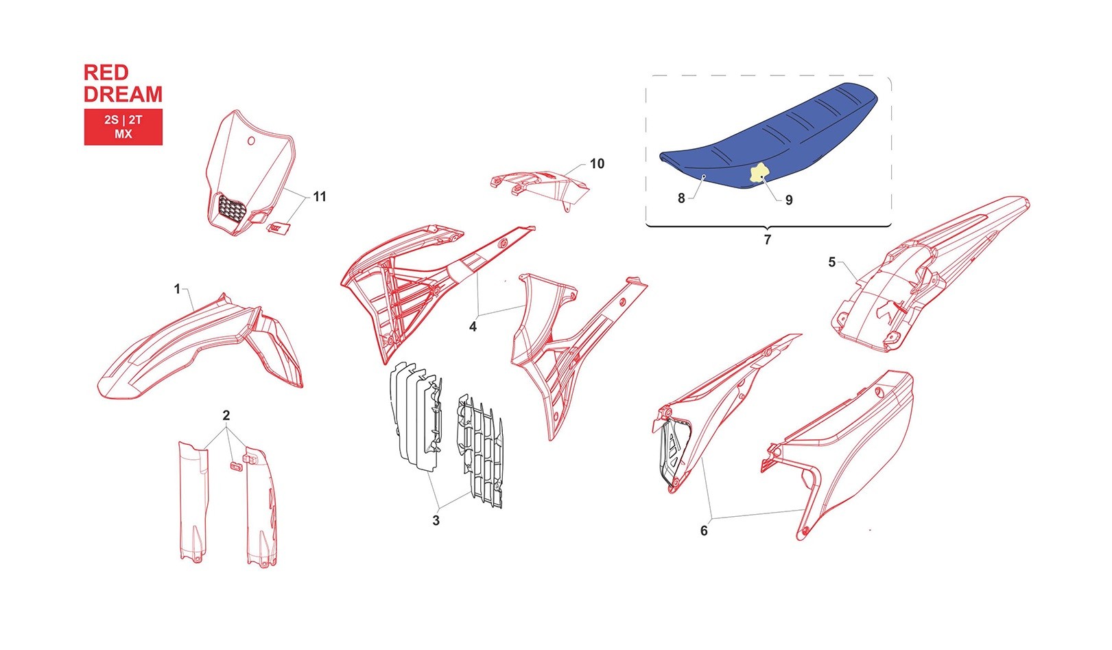 Piezas RED DREAM 2T MX