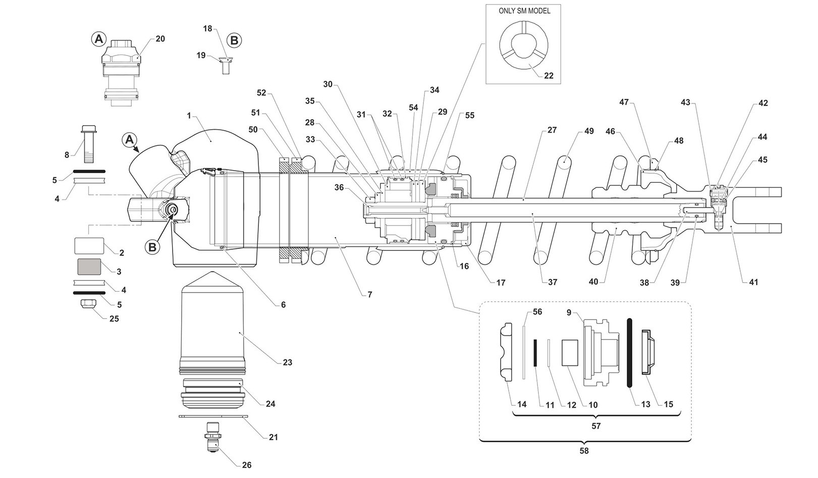 TM Factory rear shock 2022-2025 2stroke