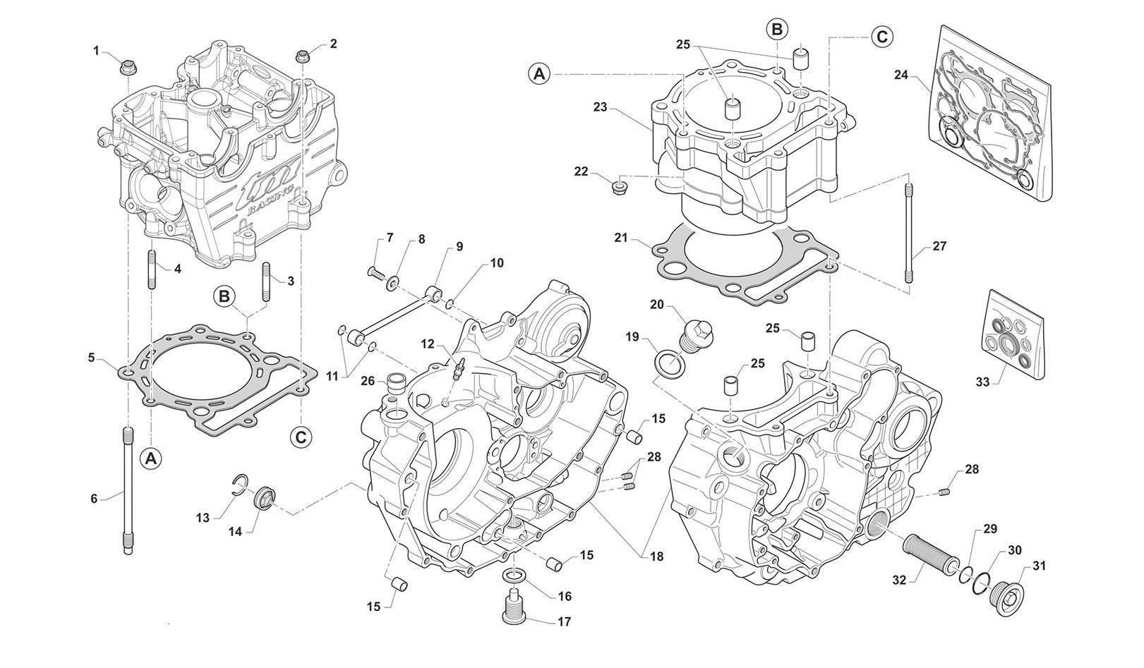MX Cylinder / Crankcase / Gaskets and Oil Seals MX