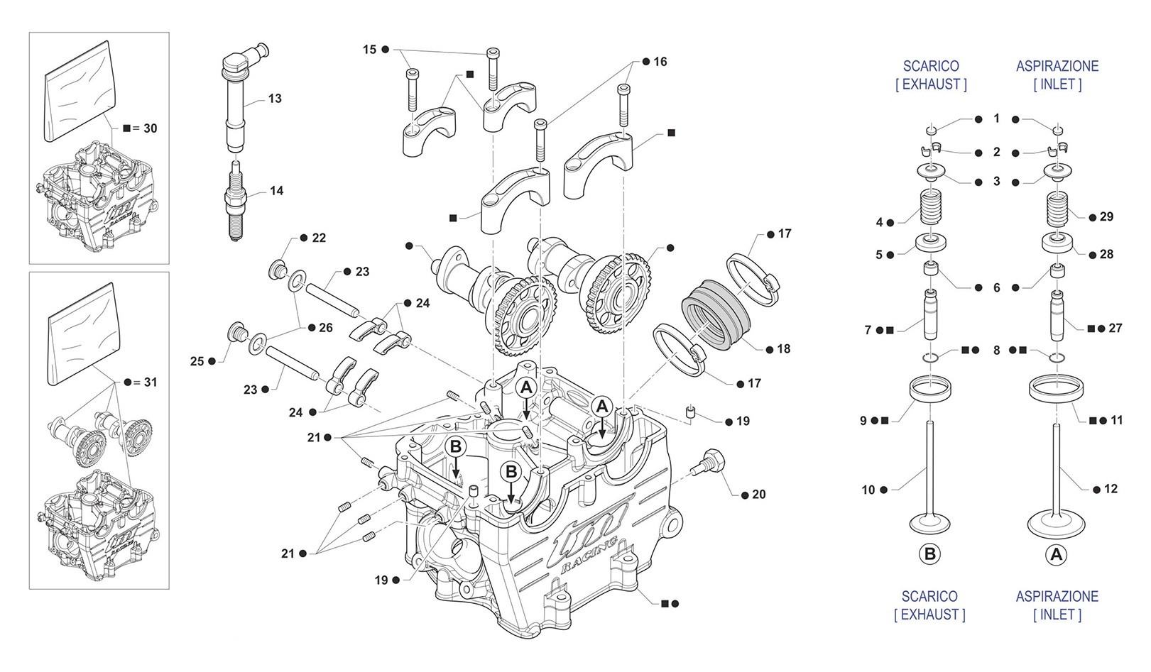 MX Árbol de levas / Válvulas MX