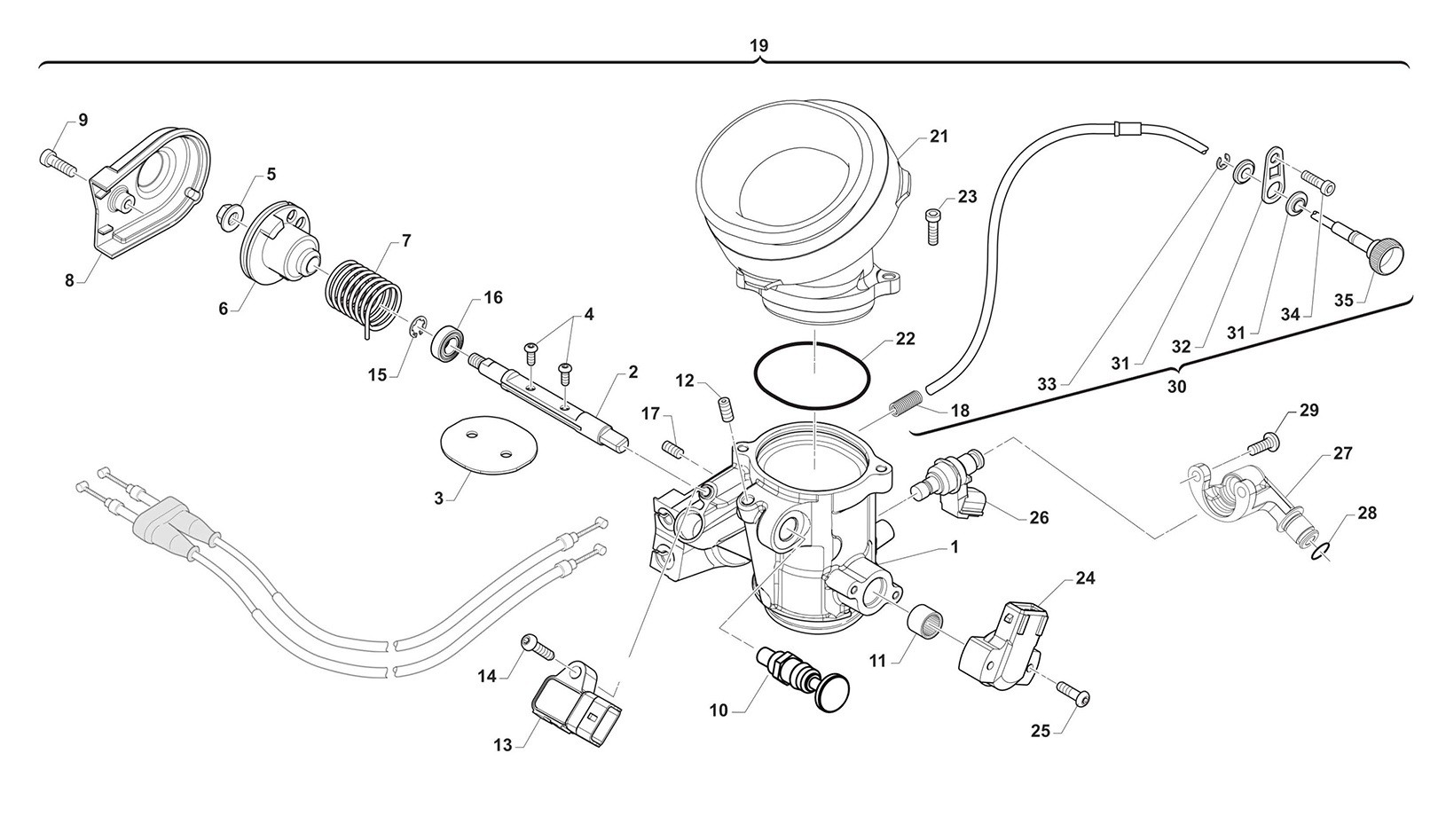 Cuerpo de mariposa 250FI MX / 300Fi MX+END