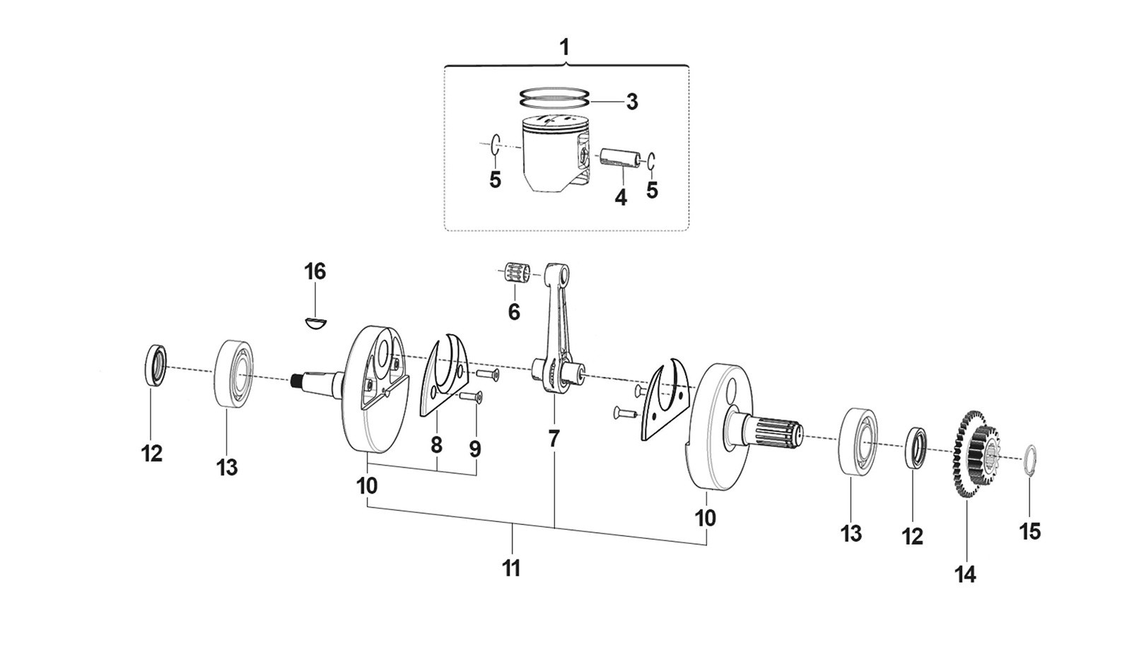 Cigüeñal/Pistón 250 cc/300 cc