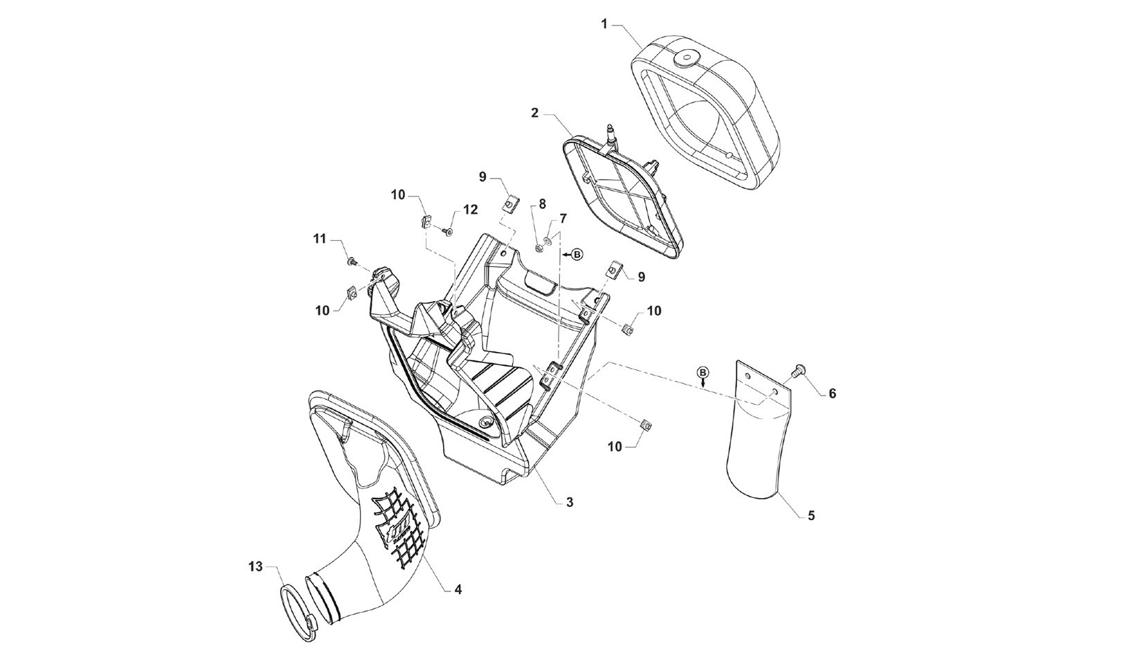 Caja del filtro de aire (carburador)