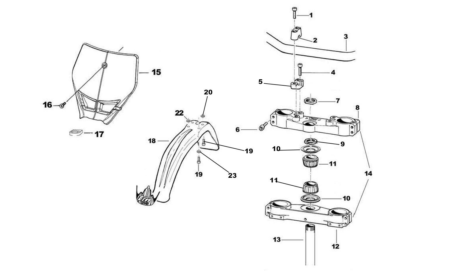 Gabelbrücke / Lenker / Plastik