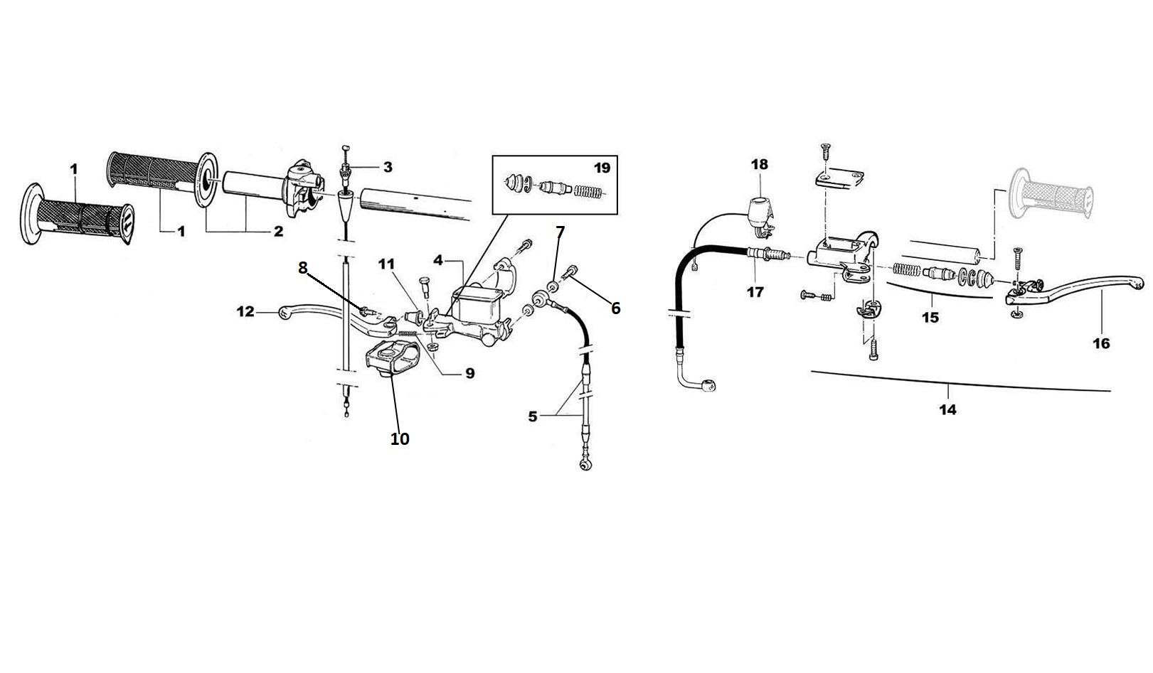 Gasgriff / Brems & Kupplungpumpe