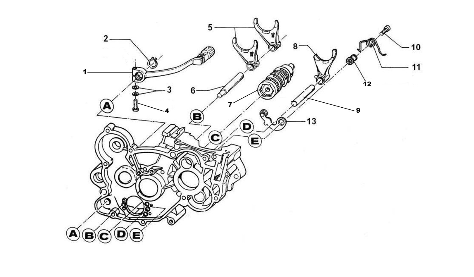 Shiftdrum / Gearlever / Gearfork /