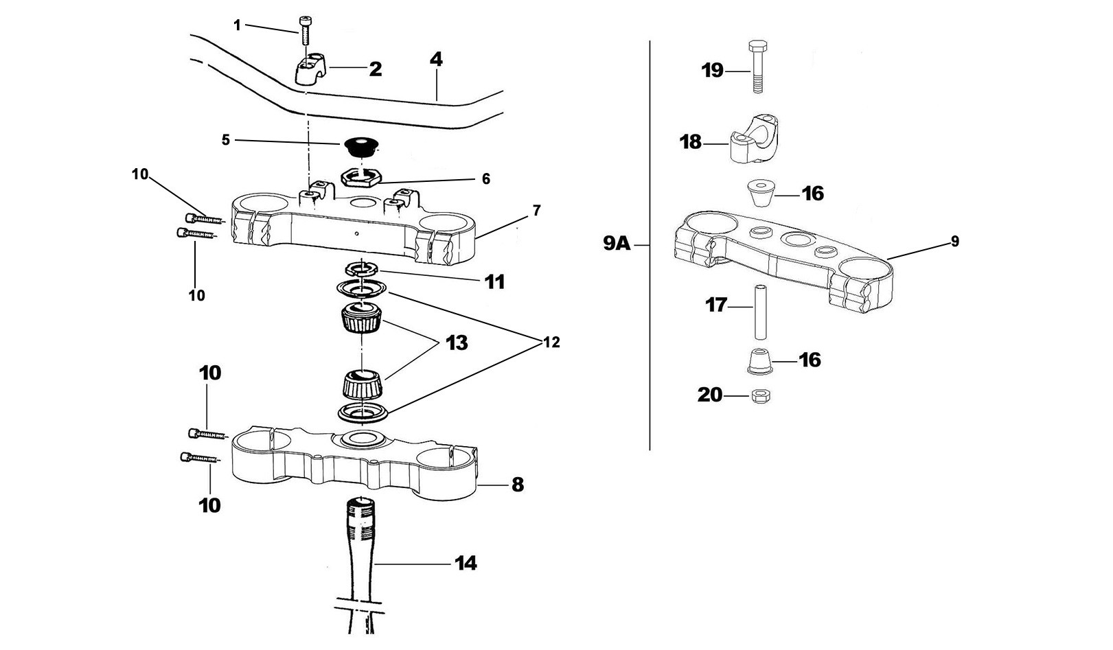 Fork bridge KYB / Handlebar