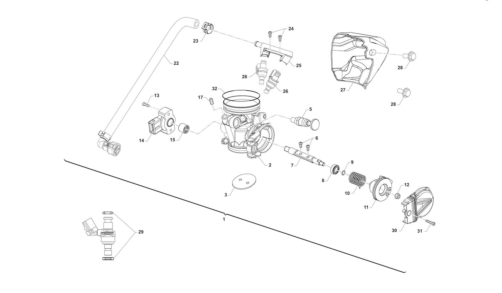 Cuerpo de aceleración MX Fi