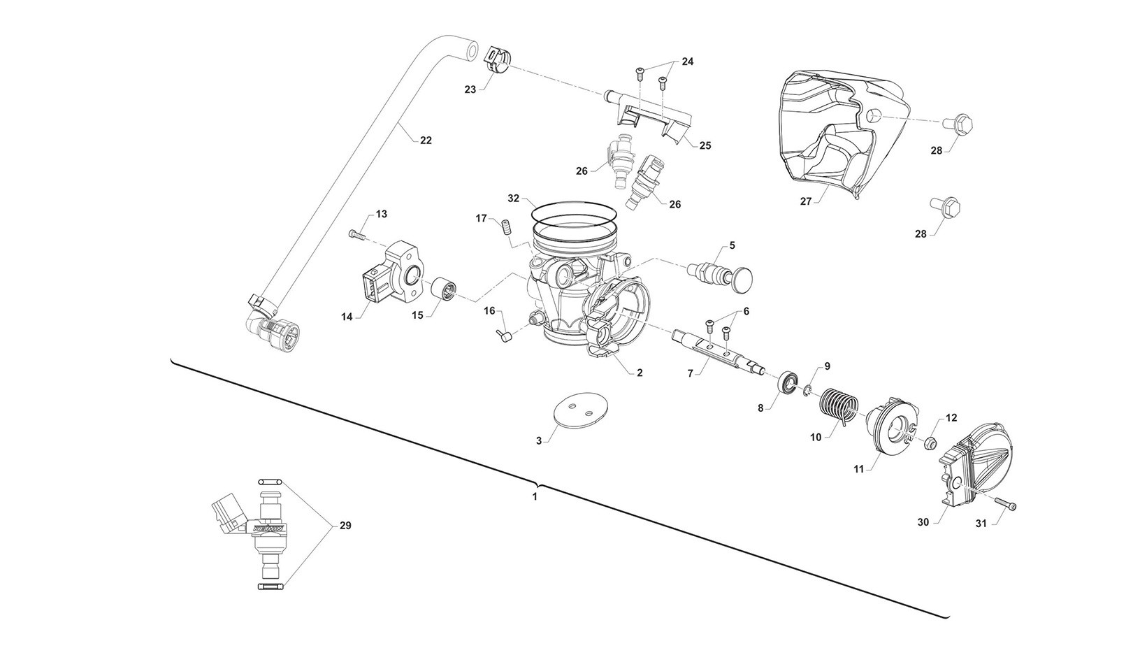Cuerpo de aceleración Enduro Fi